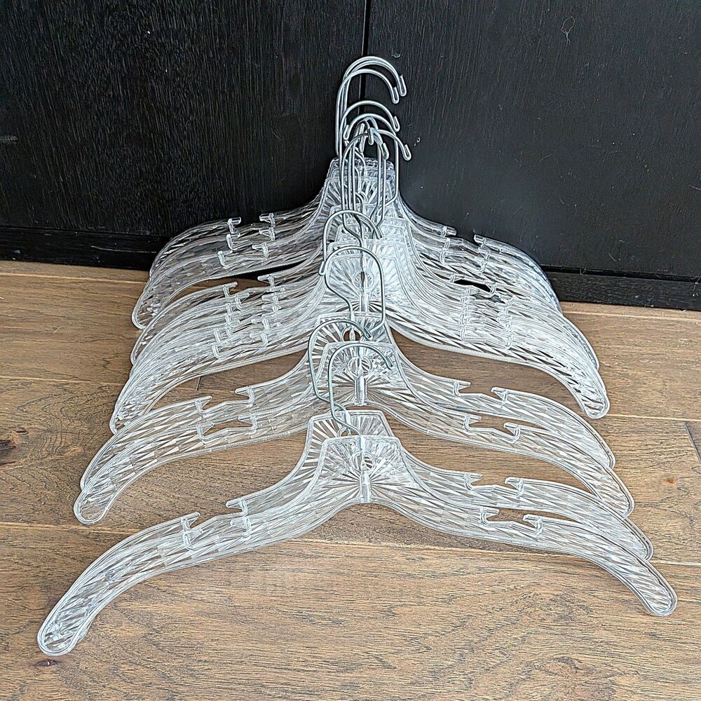 Clear Plastic Clothes Hangers Lot of 14